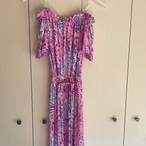 Lilly Pulitzer midi off the shoulder dress size xxs